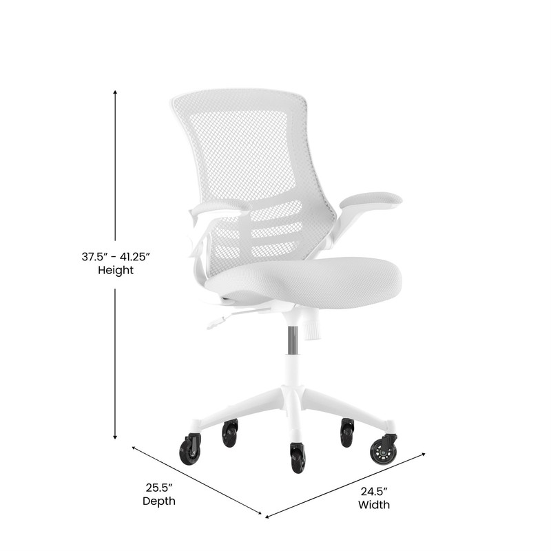 Ergonomic Swivel Task Chair with Roller Wheels & Flip Up Arms - Gray Mesh gallery