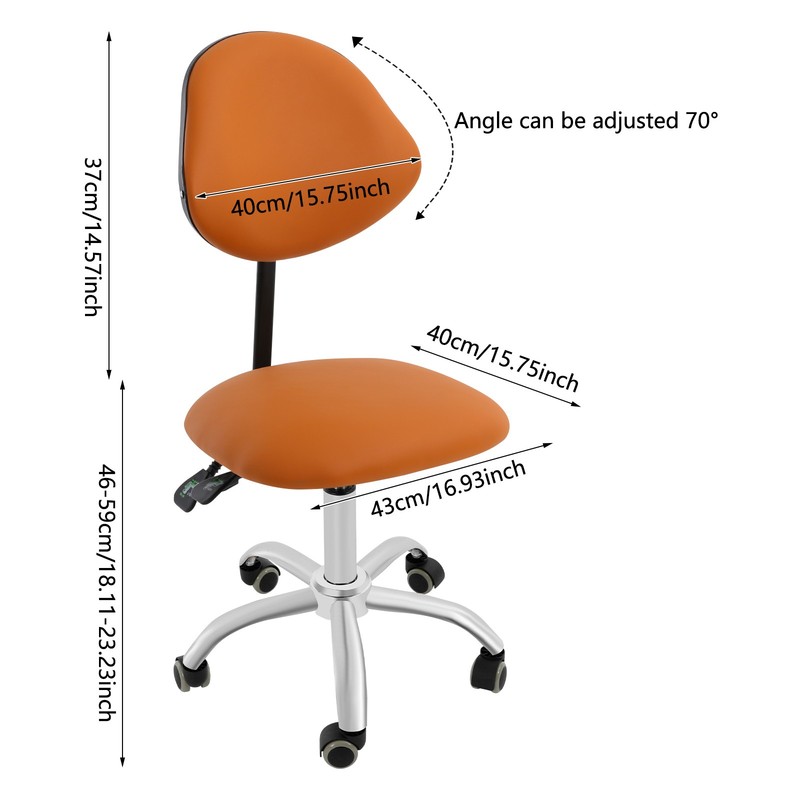330.69lb Adjustable Ergonomic Rolling Stool Chair Saddle Chair Stool w/ Backrest gallery