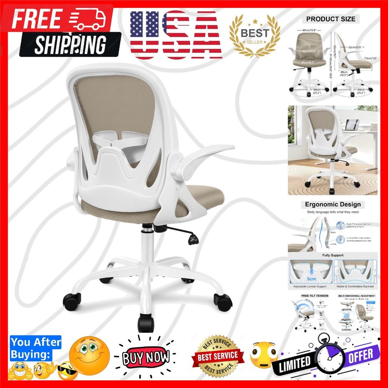 Office Chair Ergonomic Desk Chair with Flip up Armrests Swivel Breathable Des…
