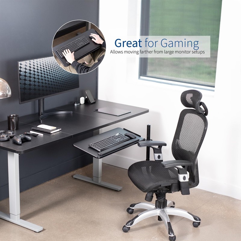 Office Chair Mounted 26 x 12 Inch Keyboard and Mouse Tray, Ergonomic Tilt, Fu... gallery