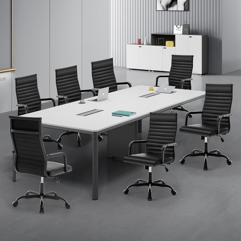 Office Chair, Ergonomic Executive Conference Room Chairs, Ribbed Leather Desk Ch gallery