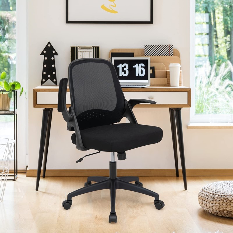Ergonomic Mid-Back Mesh Computer Chair w/Lumbar Support, Flip-up Armrests, He... gallery
