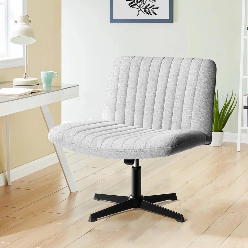 Armless Criss Cross Chair Comfy Office Chair Home Office Desk Chair No Wheels gallery