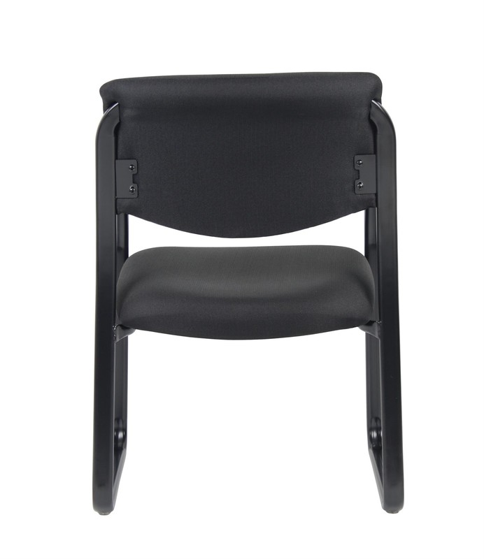 Boss Office Products Fabric Sled Base Guest Chair with Arms in Black Fabric gallery