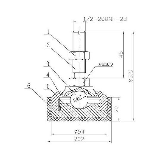 Package of 4 adjustable swivel steel Foot, 1/2-20 for floor scale NEW gallery