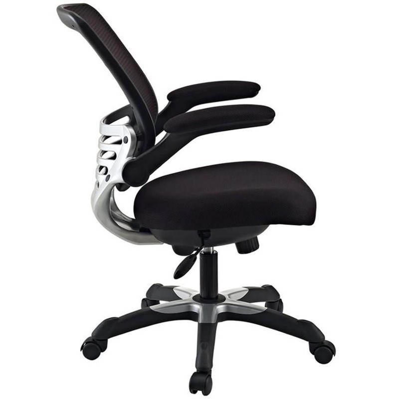 Scranton & Co Modern Sponge/Fabric Office Chair with Flip-Up Arms in Black gallery