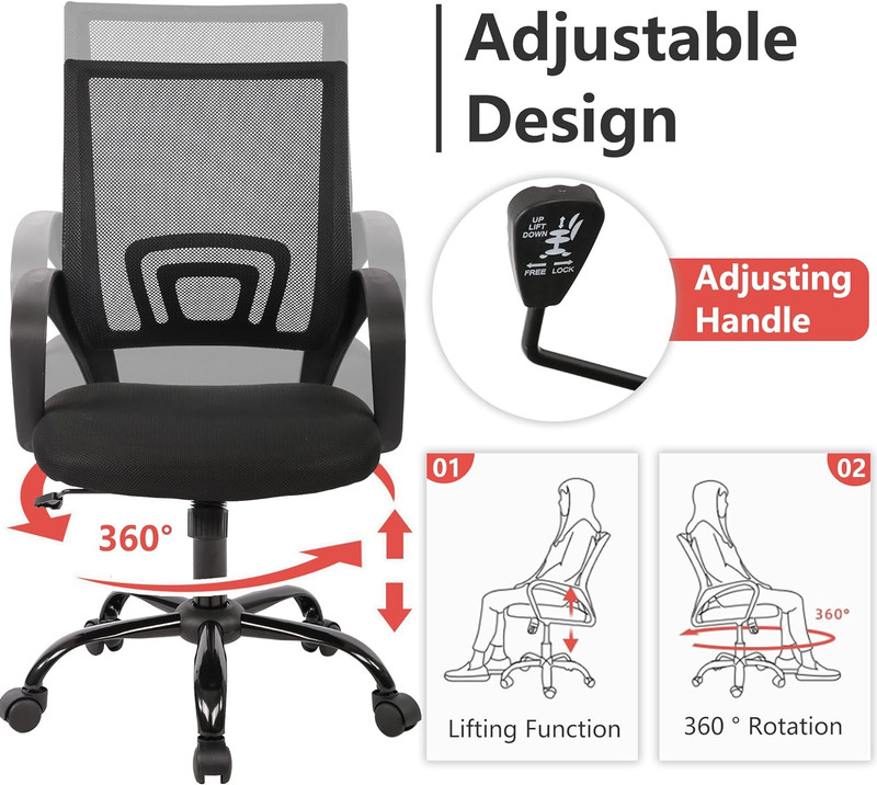 Affordable Ergonomic Office Chair with Lumbar Support - Adjustable & Comfortable gallery