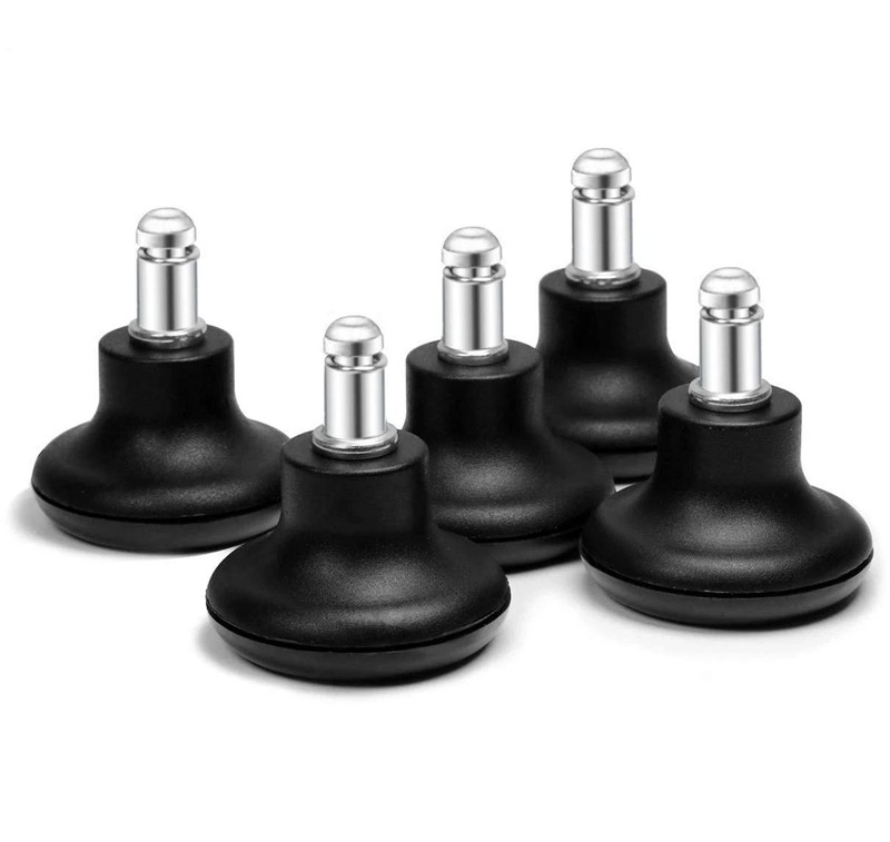 New! 5 Pack Black Low Profile Bell Glides Replacement Chair Feet Wheel Stoppers