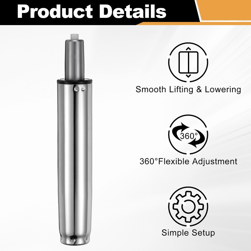 Office Chair Gas Cylinder, 20.1" Class 4 Gas Cylinder Replacement, Silver Tone gallery