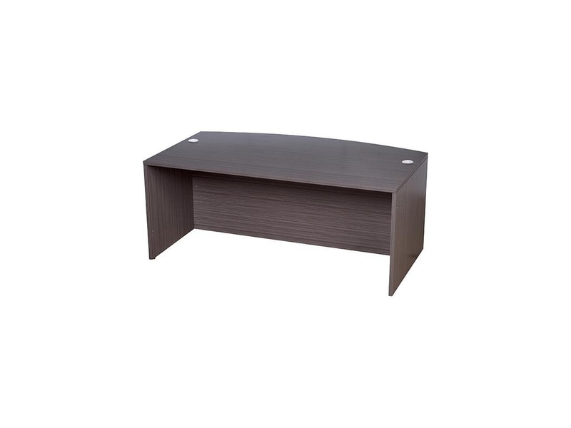 Boss Bow Front Desk Shell, Driftwood 71W*36/41"D*29.5"H
