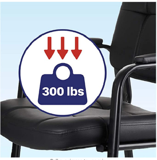 CLATINA 4 Pack Waiting Room Office Guest Chairs with Leather Padded Arm Rest gallery