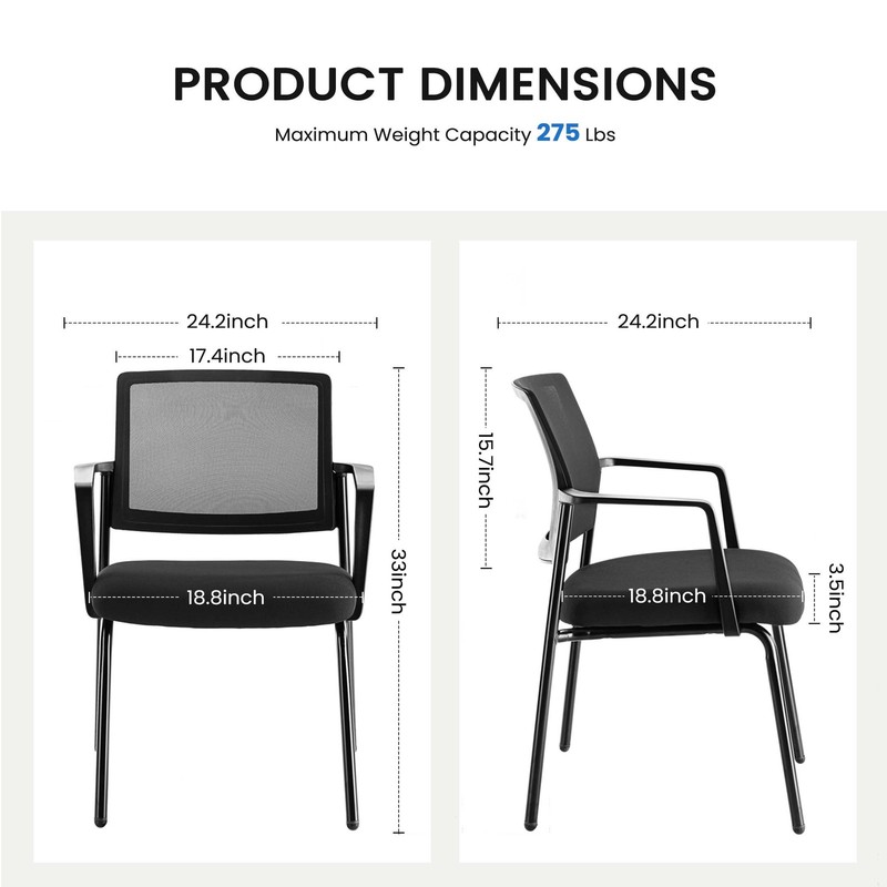 1 Pack Mesh Back Stacking Arm Chairs Guest Reception Chairs Ergonomic Office gallery
