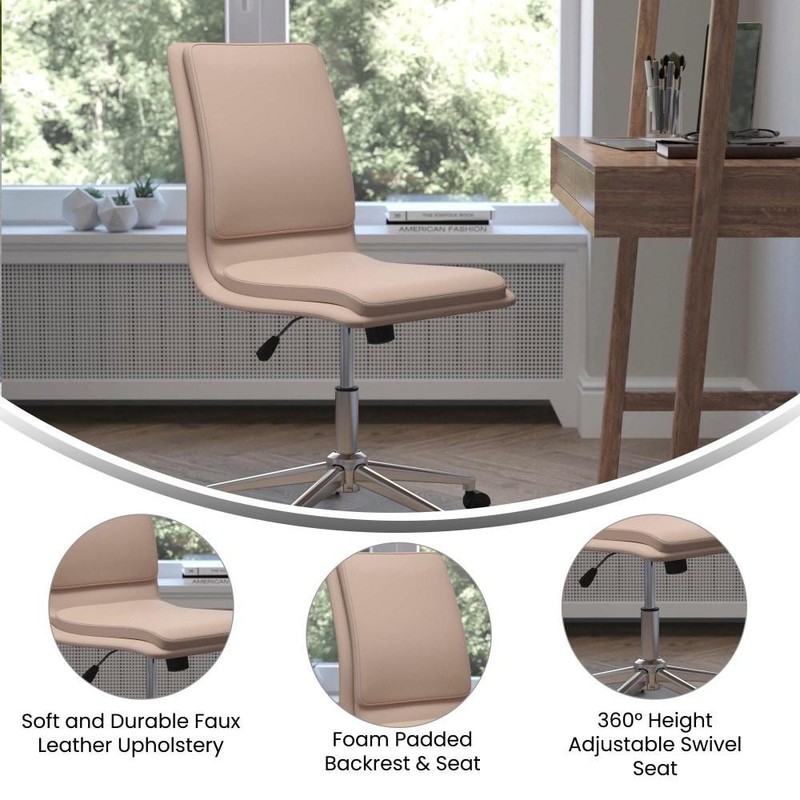 Mid-Back Armless Office Task Chair With Metal 5-Star Base gallery