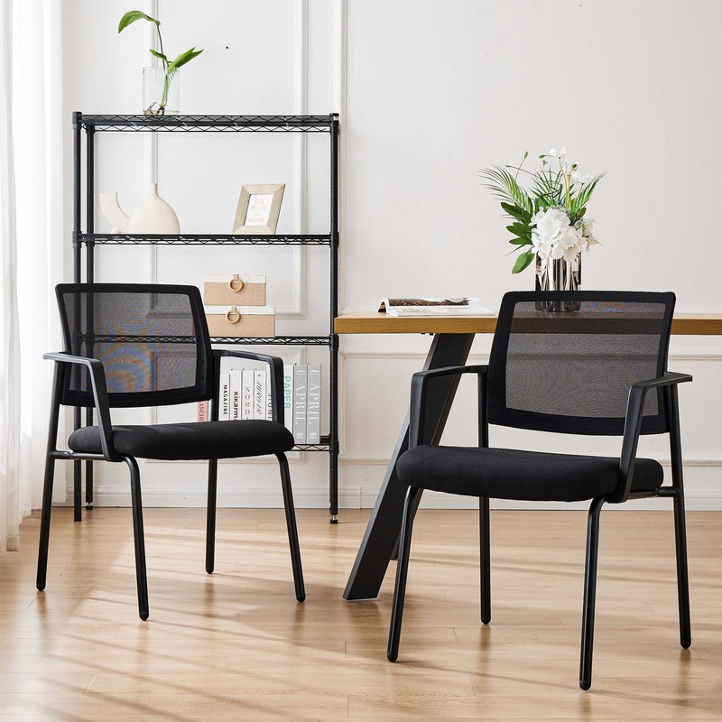 1 Pack Mesh Back Stacking Arm Chairs Guest Reception Chairs Ergonomic Office gallery