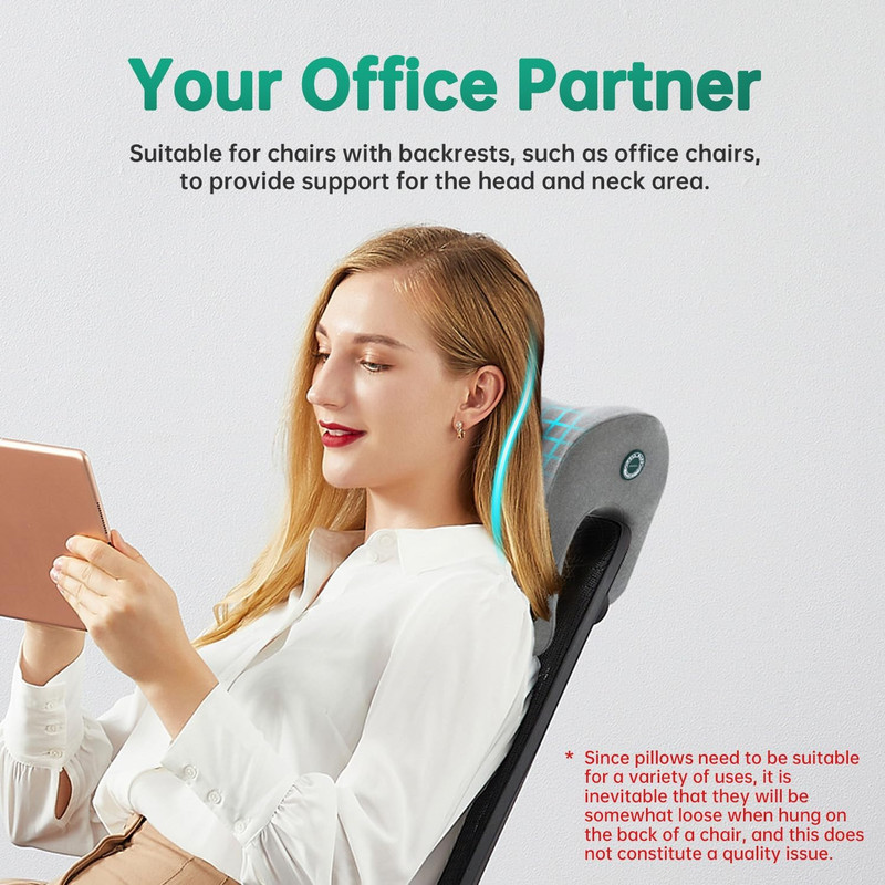 Office Chair Headrest Pillow Attachment & Desk Nap Cushion, Memory Foam Neck Sup gallery