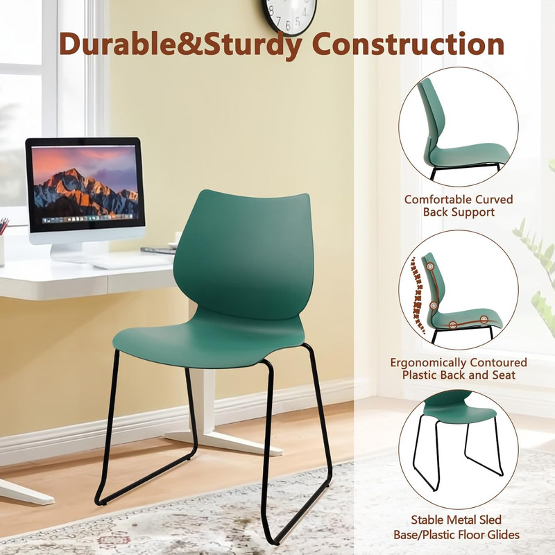 KLASIKA Stackable Waiting Room Chair, Stacking Office Chair with Ergonomic Lumba gallery
