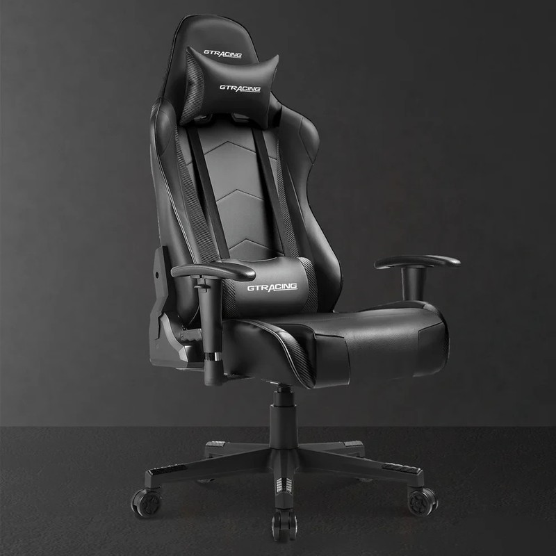 GT Racing Gaming Chair Pro GT099NAF with Headrest, Lumbar Pillow, and Footrest gallery