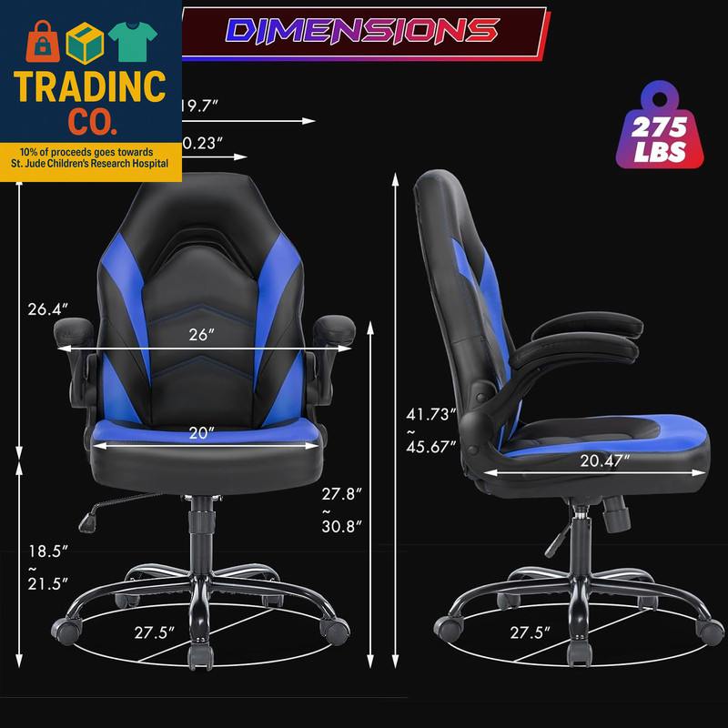 Computer Gaming Desk Chair - Ergonomic Office Executive Adjustable Swivel Task P gallery