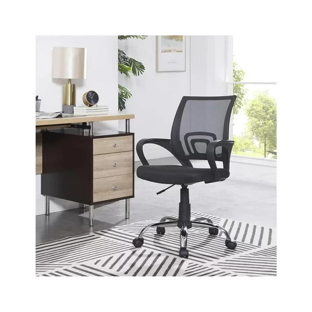 Naomi Home Adjustable Mid Back Mesh Swivel Office Chair with Armrests, Black gallery