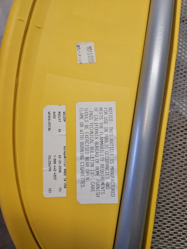 2008 Herman Miller Yellow Caper Side Chair With Arms No Casters Stackable! gallery