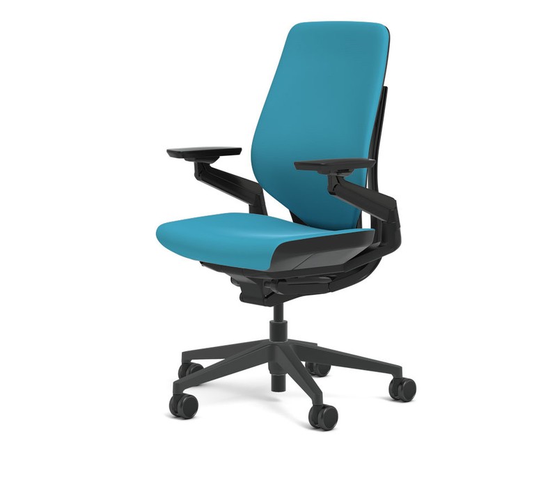 New Steelcase Gesture Chair Adjustable Cogent Connect Shell Black Frame Blue Jay