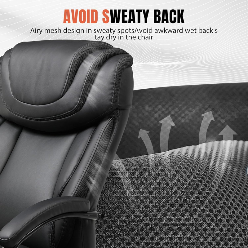 Big and Tall Office Chair 650Lbs Ergonomic Computer Chair 6 Gear Adjustable Head gallery