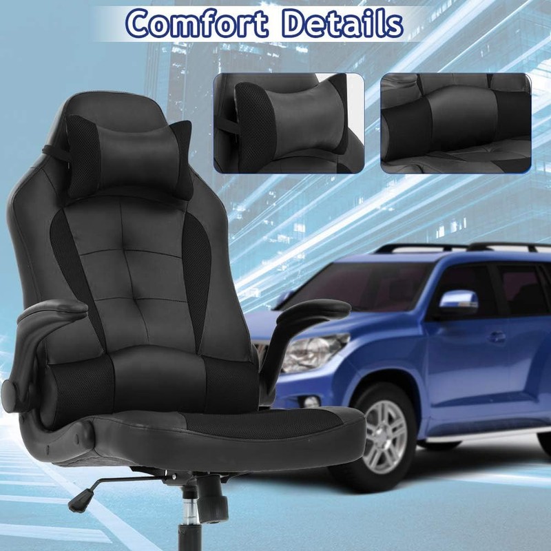 Ergonomic Gaming Chair - High Back Racing Office 27.3x28x44.5 inches, Black gallery