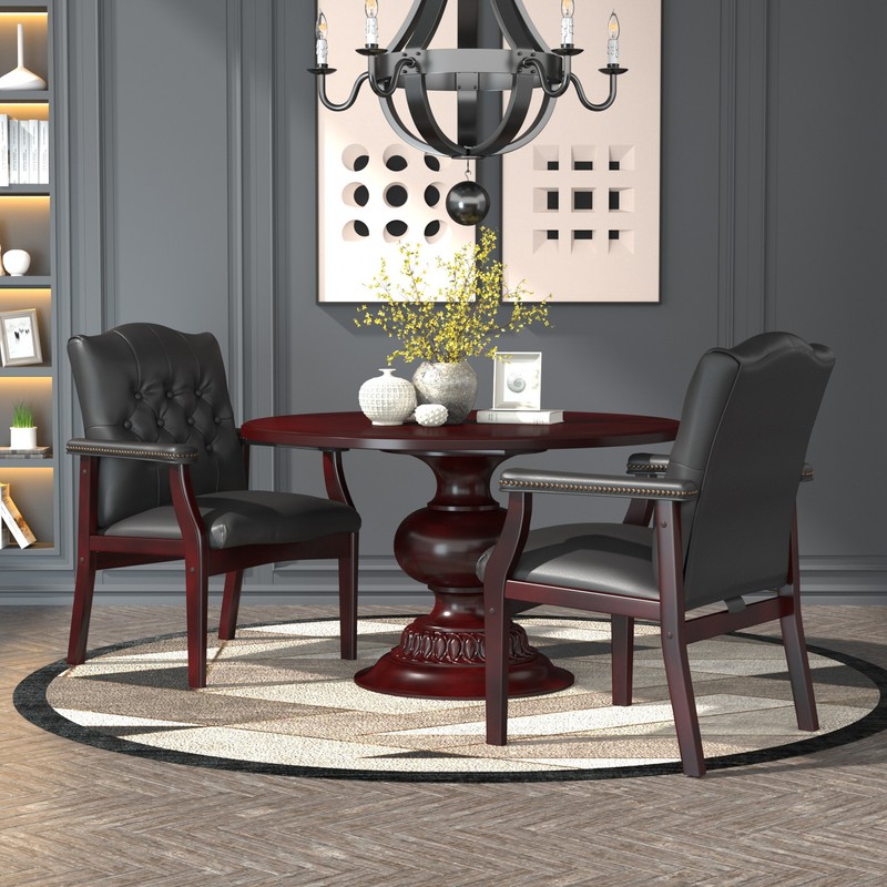 Boss Office Traditional Faux Leather Tufted Guest Chair in Black gallery