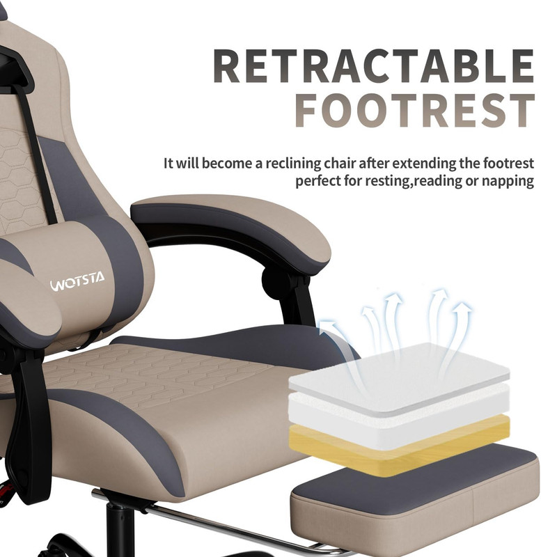 Gaming Chair with Massage,Ergonomic PC Gaming Chair with Footrest Comfortable He gallery