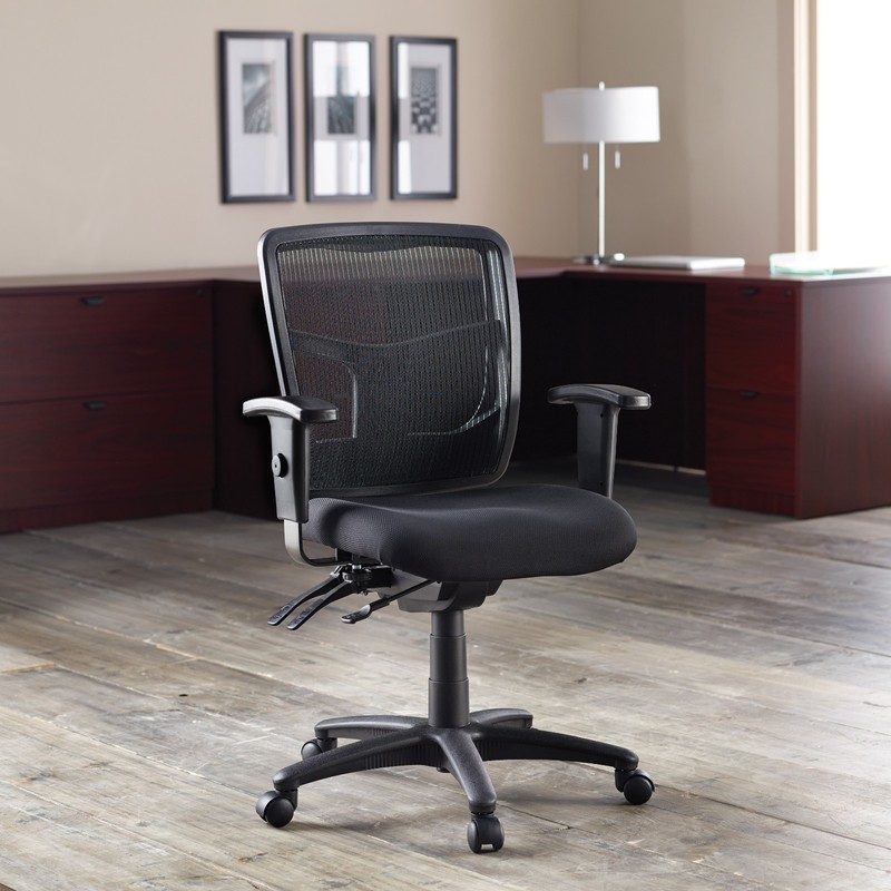 Lorell ErgoMesh Series Managerial Mesh Mid-Back Chair With Armest. gallery