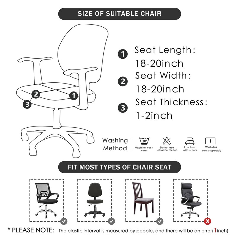 FORCHEER Office Chair Seat Covers Spandex Cover, Soft Black New gallery