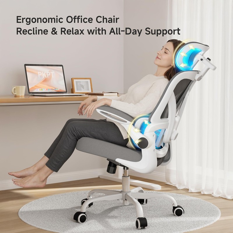Ergonomic Office Chair, 330LBS Desk Chair with 3-Level Lumbar Support & Headr... gallery