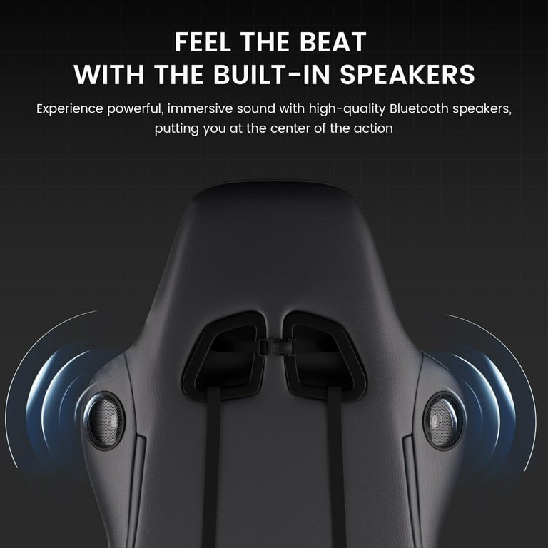 GTRACING GTW-100 Reclining Gaming Chair Bluetooth Footrest Adjustable Pillows 🆕 gallery