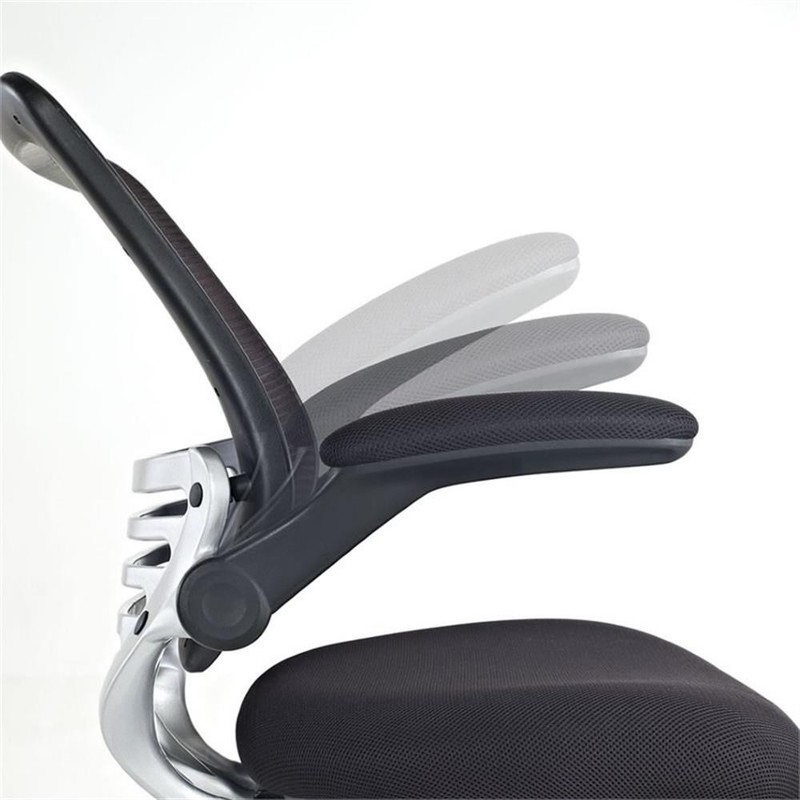Scranton & Co Modern Sponge/Fabric Office Chair with Flip-Up Arms in Black gallery
