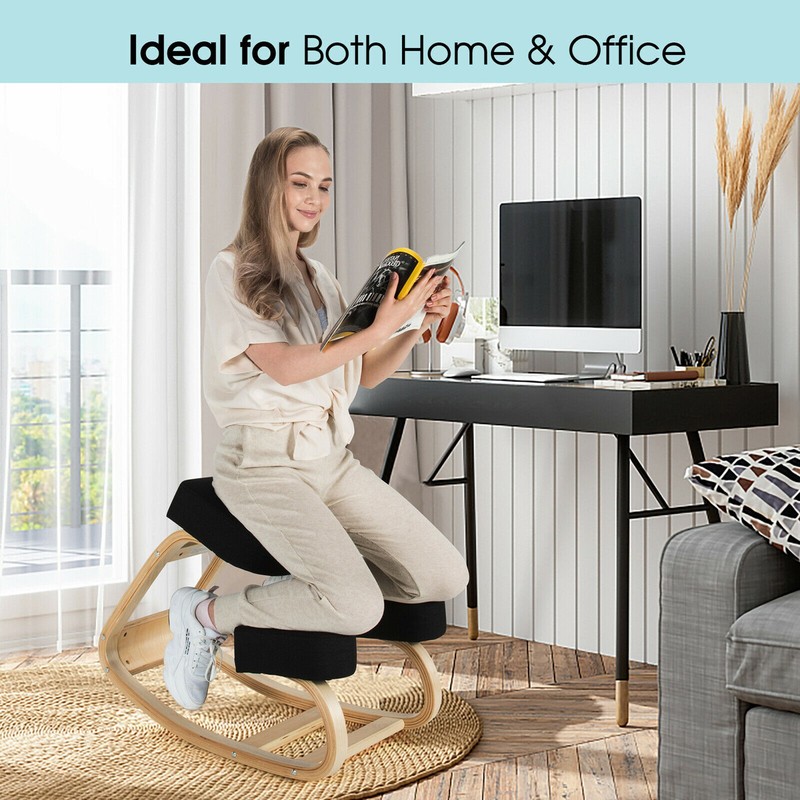 Ergonomic Kneeling Chair Rocking Stool Upright Posture Office Furniture Black gallery