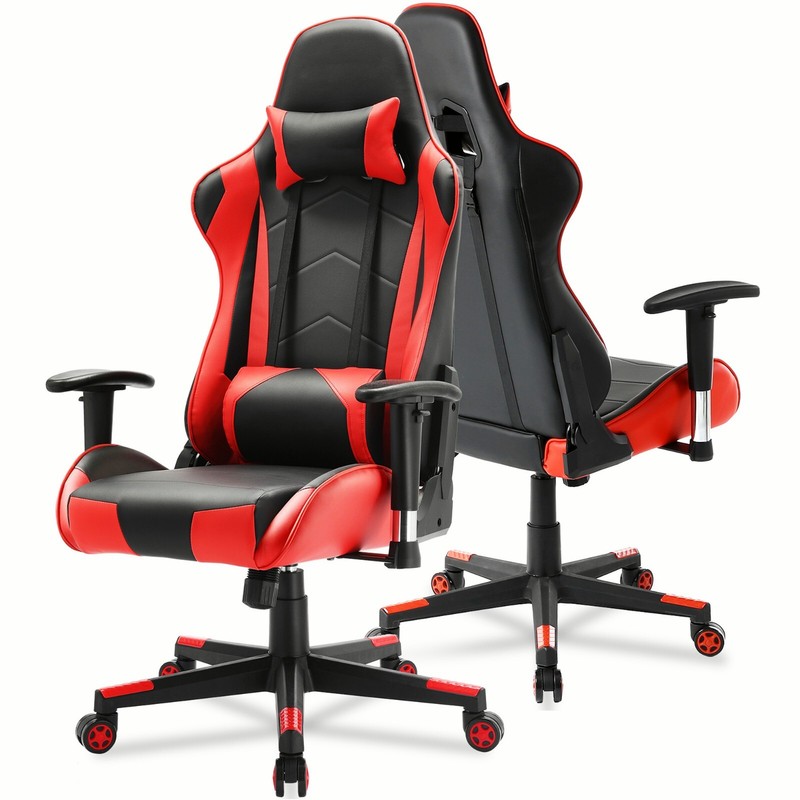 Gaming Chair Racing Office High-back Computer Game Chair w/pillows