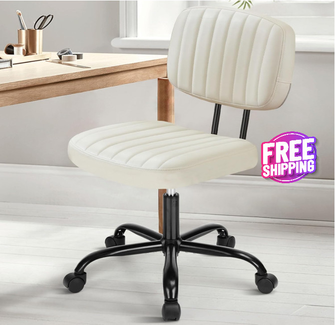 Sillas De Oficina Escritorio Silla Para Computadora Elegante Beige Blanca NEW US