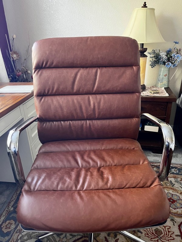 Vintage Brown, Faux Leather Desk Chair