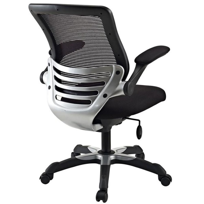 Scranton & Co Modern Sponge/Fabric Office Chair with Flip-Up Arms in Black gallery