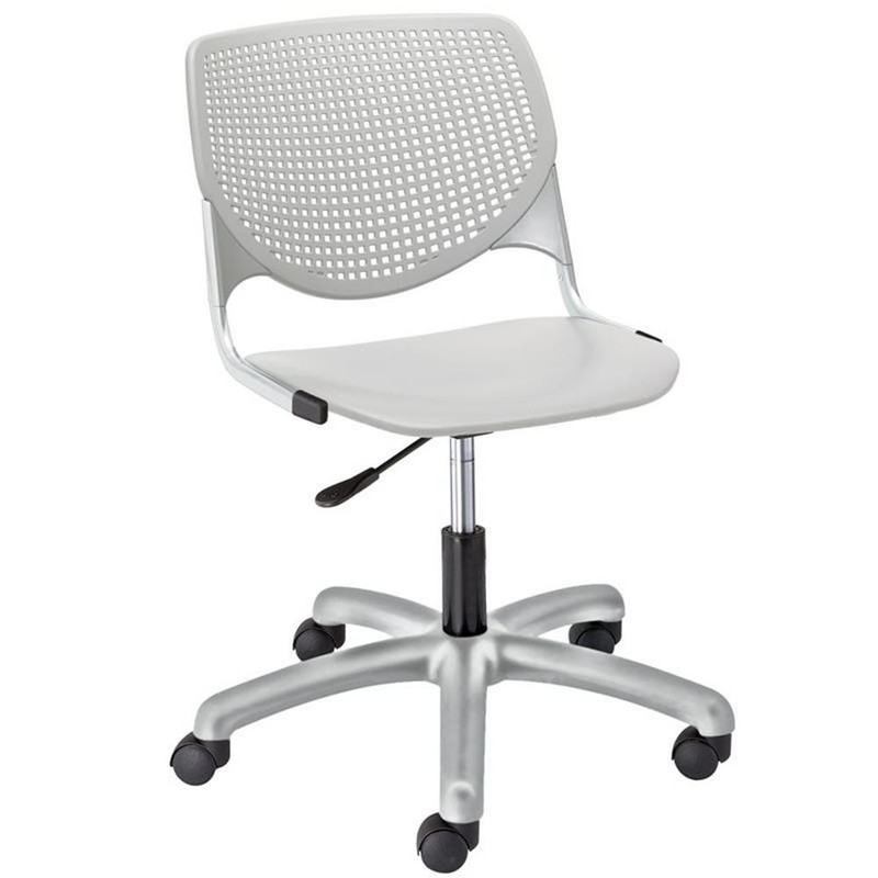 Scranton & Co 20″ Polypropylene Plastic Computer Chair in Light Gray