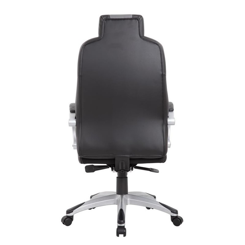 Boss Office Hinged Arm Vinyl Executive Chair in Black/Gray gallery