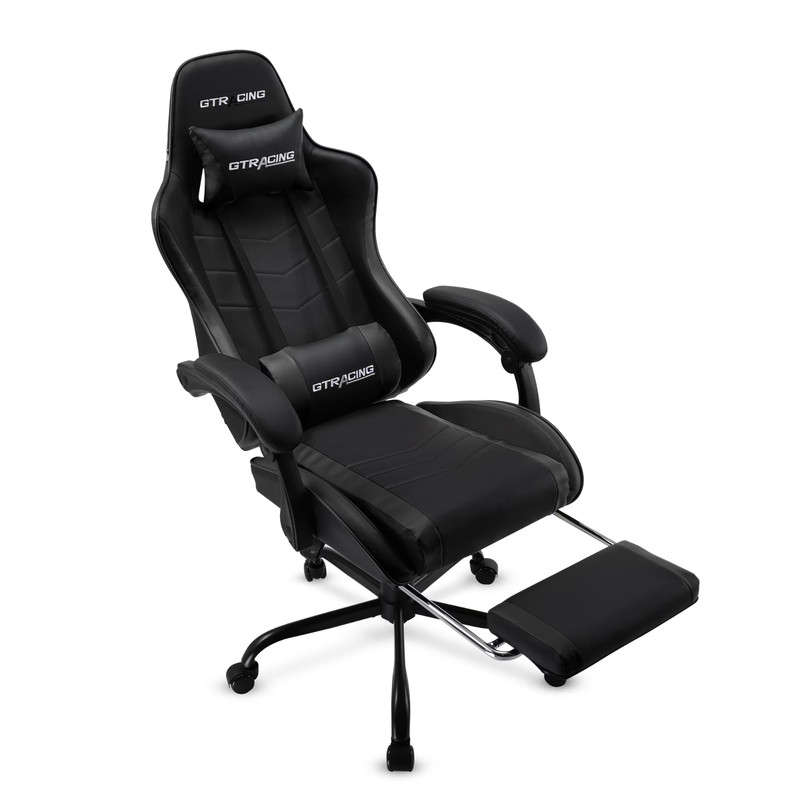 GTRACING GTWD-200-Gaming Chair with Footrest black DAMAGED BOX