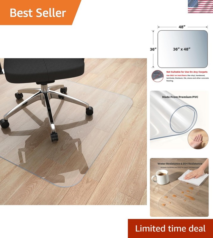 Office Chair Mat for Hardwood Floor, 36" x 48" Clear Computer Desk Chair Mat,...