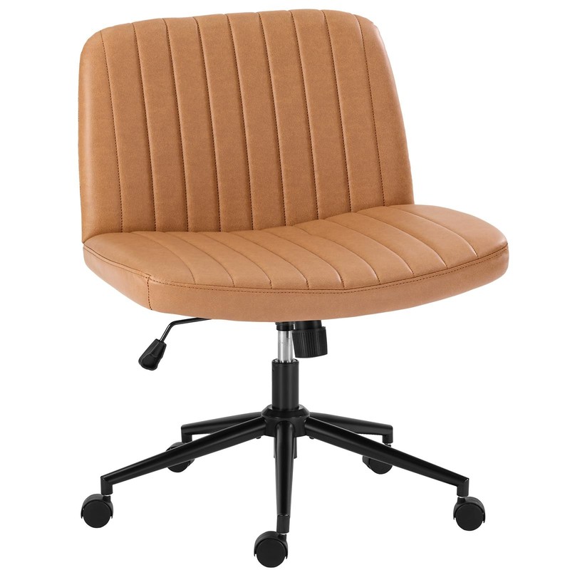 Criss Cross Chair with Wheels Wide Cross Legged Office Desk Vanity Chair Comf…