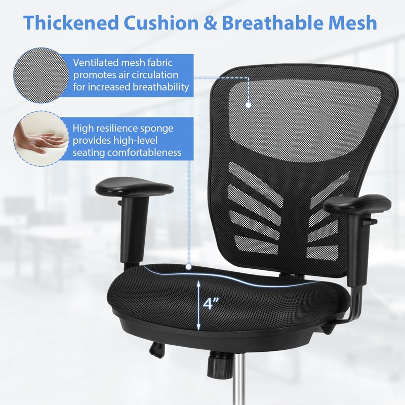 Mesh Drafting Chair Office Chair with Adjustable Armrests & Foot-Ring gallery