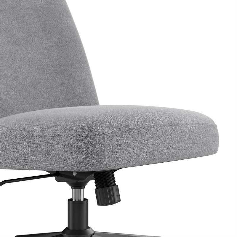 Serenity Mid Back Armless Office Chair with Wheels in Cool Gray Fabric gallery