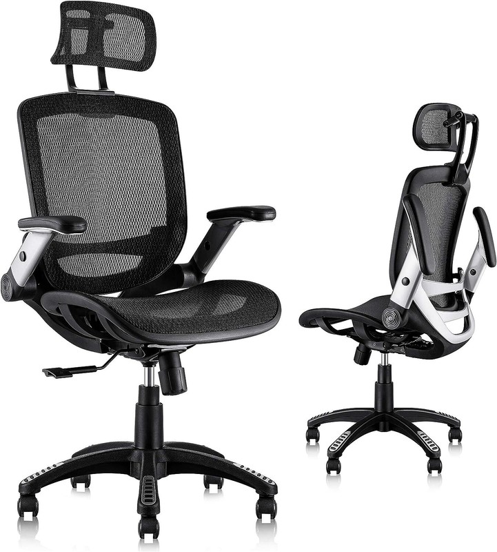 Ergonomic Mesh Office Chair Adjustable Headrest Flip-Up Arms Computer Task Chair gallery
