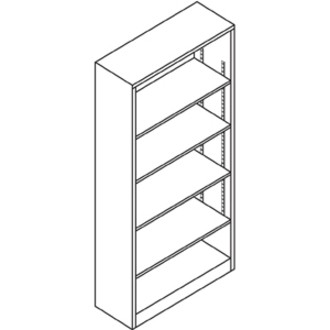 The Hon S72ABCP Metal Bookcase 5 Shelves Black Steel 34.5" gallery