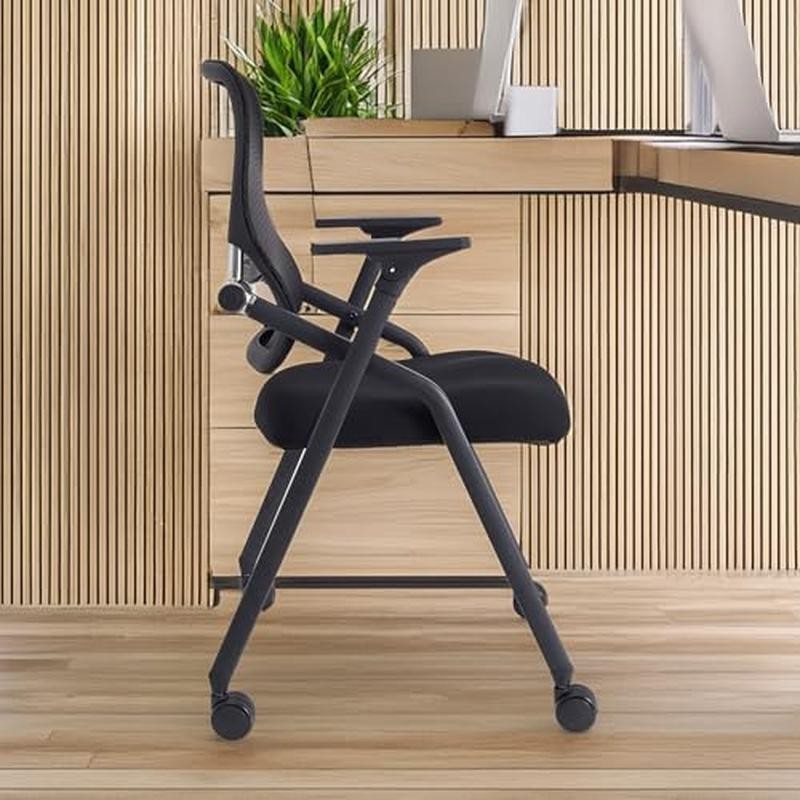 Stackable Foldable Conference Chairs W/ Thick Cushion Armrest Ergonomic Design gallery