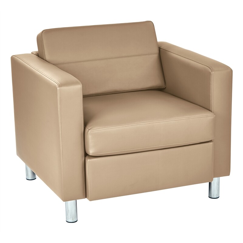 Pacific Armchair In Dillon Buff Cream Vinyl Fabric